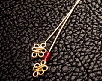 Celtic Twist, headpins, eye pins, jewelry finding, jewelry accessories, jewelry components, beading supplies, 4pc