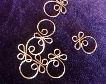 Swirl Dangle loop connection Charm, Jewelry finding  6