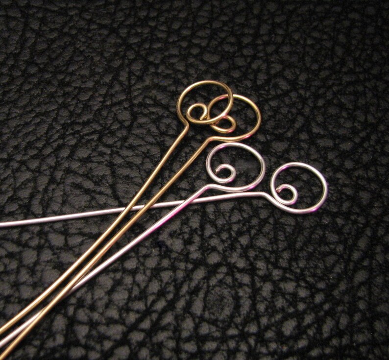 Swirl Head Pins Eye Pins Beading Supplies Hoop Eye Pins Etsy