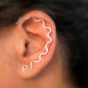 Whimsical Wavy Ear Cuff, Vine Jewelry, ear jewelry, ear climber, ear wrap, ear jacket, silver plate, non pierced