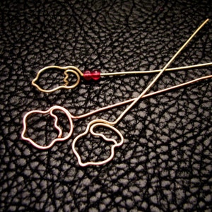 Acorn head pin, headpins, eye pins,  jewelry finding, jewelry accessories, jewelry components, beading supplies, 4pc