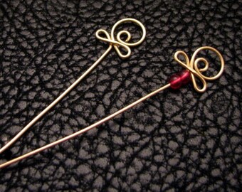 Hoop Loop Eye pin, fancy Headpin, headpin, jewelry finding, beading supply, beading component, jewelry pin, beading headpin, 4pc