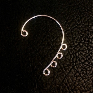 Wire Ear wrap,  Ear Cuff, ear jacket, ear climber, ear wrap, beading, non pierce, 5 loop ear beading Blank