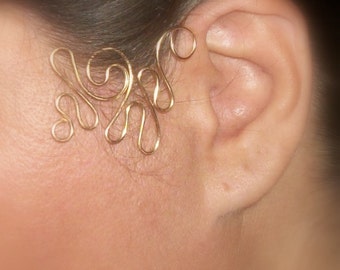 Temple Gems, Ear Cuff, Gold Filled, Ear Jewelry, Ear wrap, ear jacket, ear climber, ear accessories, ear decoration,  non pierced