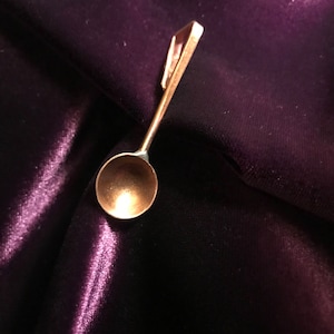 Brass or Copper Tiny Spice Spoon, Steampunk, brass spoon, salt spoon, condiment spoon, herb spoon