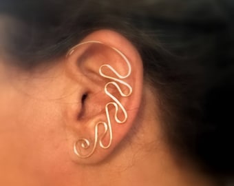 Paisley wave Ear Cuff, Vine Jewelry, ear jewelry, ear climber, ear wrap, ear jacket, silver plate, non pierced