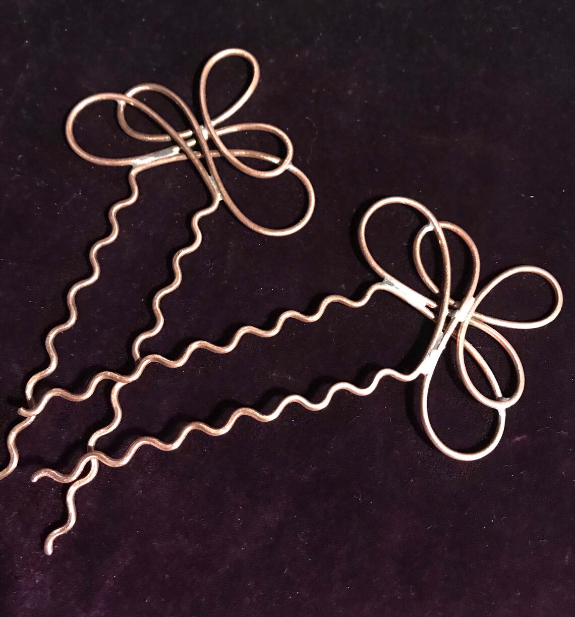 Copper Hair Pin Swirls Hair Pins Bobby Pins Copper Wire Etsy
