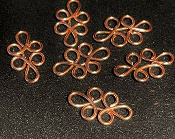 Handmade 6 Loop 18g Copper Finding Jewelry Connection  6pc