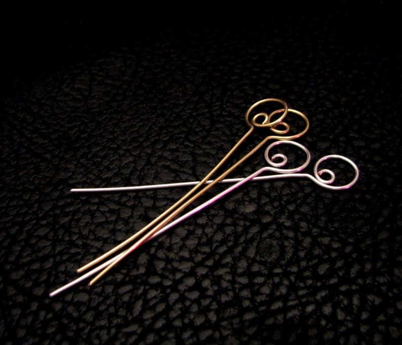 Swirl Head Pins Eye Pins Beading Supplies Hoop Eye Pins Etsy