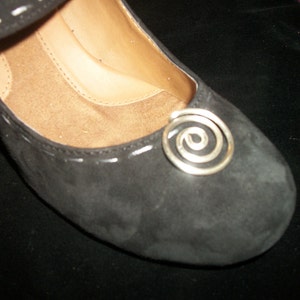 Shoe jewelry, Silver Plate, Swirl Shoe Clip, shoe accessories