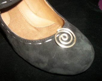 Shoe jewelry, Silver Plate, Swirl Shoe Clip, shoe accessories