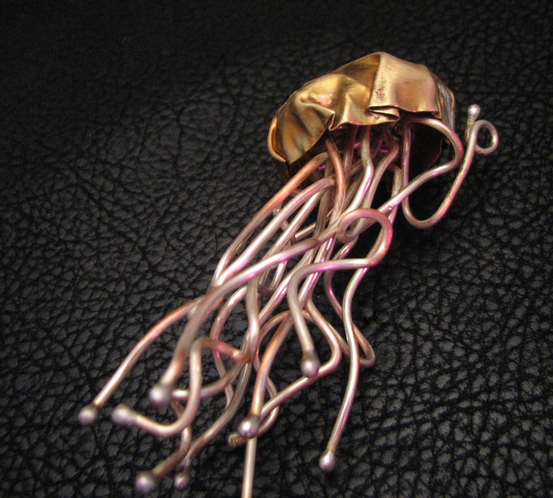 A Metal Jellyfish Steam Punk Art Pendant Nautical Pendant Etsy