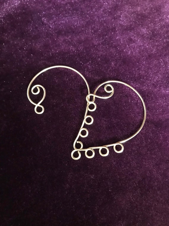Ear wrap, Ear Cuff, ear jacket, earring component, tear drop, non pierced, jewelry making, brass