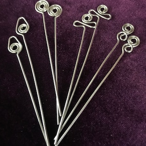 8 pc set, multiple Fancy Headpin, Eye pin, pin findings, jewelry findings, beading accessories, wire headpins