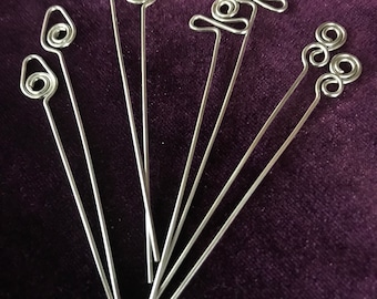 8 pc set, multiple Fancy Headpin, Eye pin, pin findings, jewelry findings, beading accessories, wire headpins