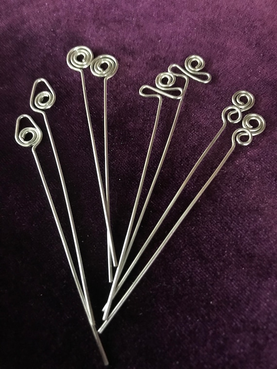 8 pc set, multiple Fancy Headpin, Eye pin, pin findings, jewelry findings, beading accessories, wire headpins