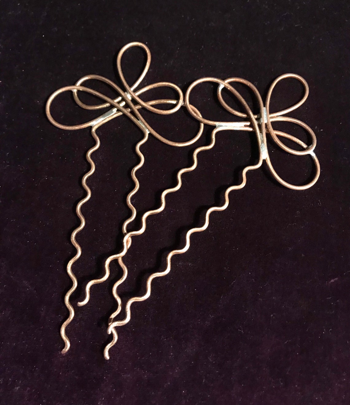 Copper Hair Pin Swirls Hair Pins Bobby Pins Copper Wire Etsy