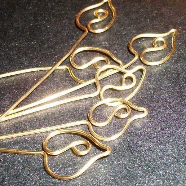 Leaf, Fancy eye pin, head pin, jewelry finding, beading supplies, jewelry component, head pin finding, 4pc, sterling silver or gold fill