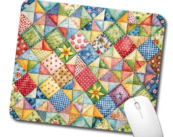 Patchwork Quilt Country Sewing Quilter Low Profile Mouse Pad Mat