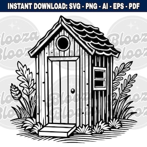 Bijgebouw badkamer toilet schets zwart Instant Clipart download ontwerp SVG PNG EPS pdf
