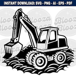 Baggerbagger Erdbewegung Baumaschinen Schwarz Sofort Clipart Download Design SVG PNG EPS pdf