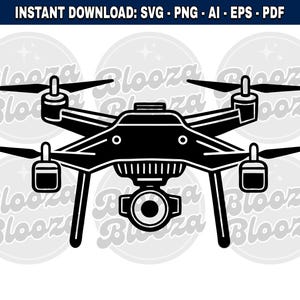 Drone Quadcopter Side View Instant Clipart Download Design SVG PNG EPS pdf