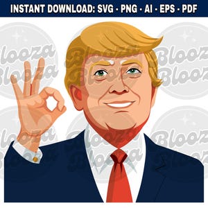 Donald Trump Presidente Ok Sign Instant Clipart Download Design SVG PNG EPS pdf