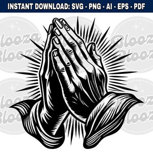 Handen bidden gebed smeken Instant clipart download ontwerp SVG PNG EPS pdf