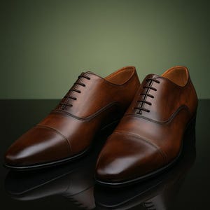 Handcrafted Two-Tone Leather Oxford Shoes: Cap-Toe Dress Shoes