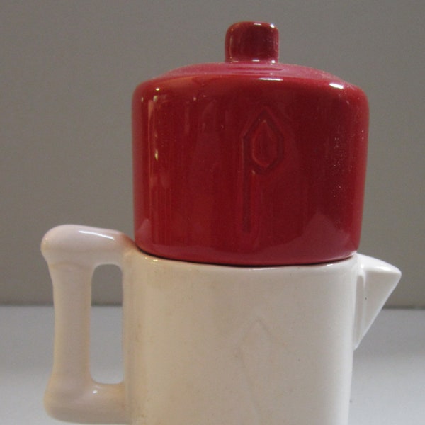 A Vintage Coffee or Teapot Salt & Pepper Shaker Ceramic - 4 inches tall ~ Style #913