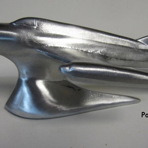 1950s Metal Old's Rocket 6-1/2" Long auto car motorcycle hood ornament,  mascot, Topper,  available in assorted finishes and made in the USA