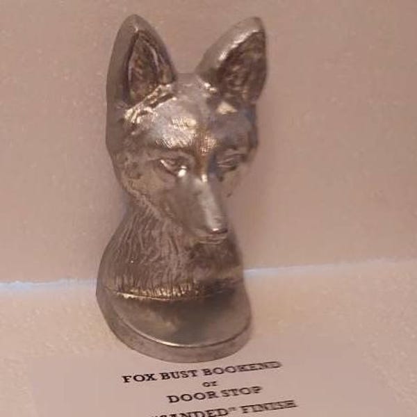 Vintage Fox Büste Buchstütze oder Türstopper in verschiedenen Ausführungen -18 cm hoch und schwer und aus Metall gefertigt - Wird als Einzelstück verkauft - Made in den USA