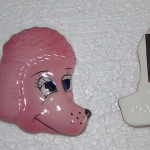 A Pair, 2 Vintage Poodle Magnets made of Ceramic, Sold as a pair, Style: #M30