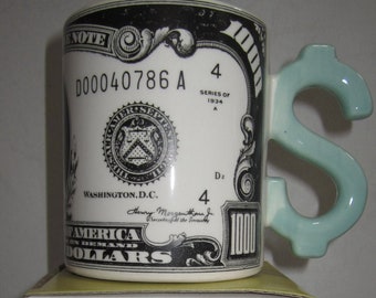 Vintage 1,000 Dollar Bill Ceramic Coffee Mugs - Large 13 Ounce - Style #4106