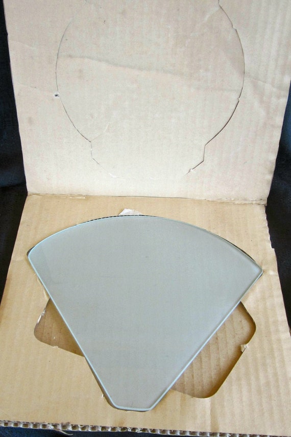 Vintage Original Fan Shape Replacement Frosted glass 9-3/4" tall disc shade for Sarsaparilla Deco Designs and other Art Deco lamps - G139