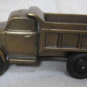 Vintage GMC Dump Truck large satin brass made in USA