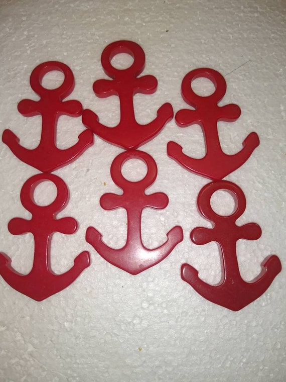 Vintage Bakelite / Catalin  Anchor in Cherry Red No 1