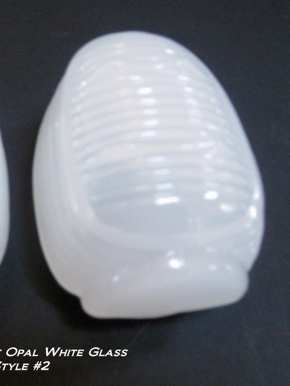 A Classic Transparent Opal White Glass Bird Cage Feeder - sold each -  Style #B