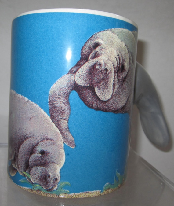 A Vintage Ceramic Manatee Mug - Sea life - Sea Cow ~ 13 Ounces - Style #4095