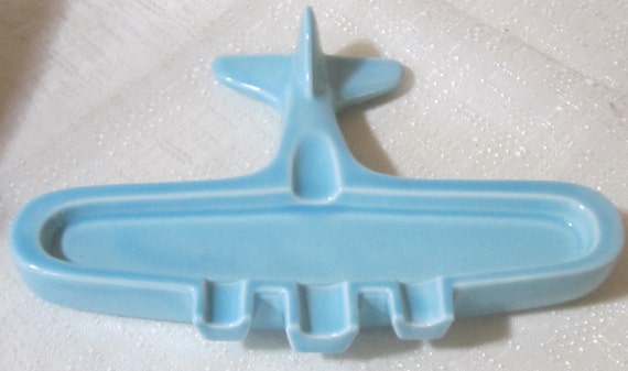 Vintage Light Blue Airplane Ash Tray or Jewel Keeper by SDD Style 856-L
