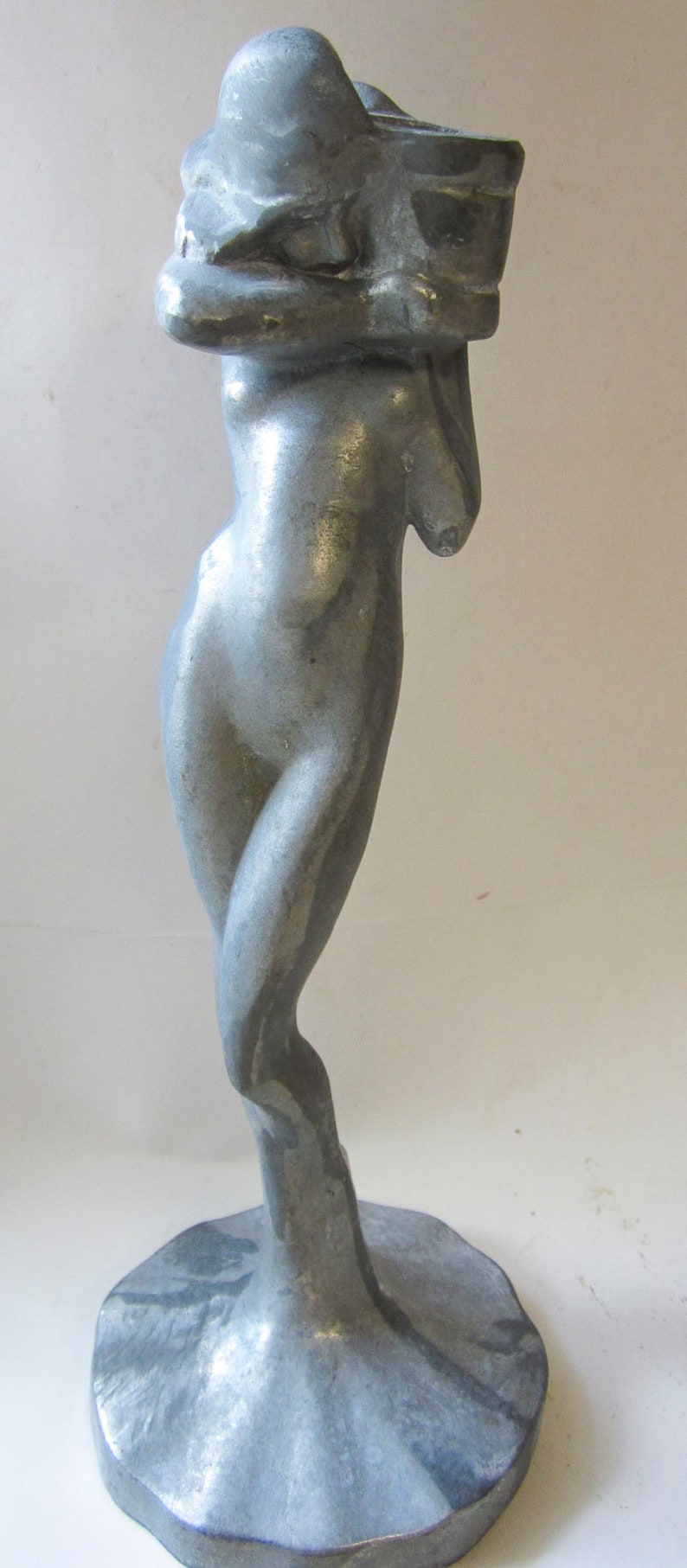 Frankart Nymph Standing Nude Candlestick Art Deco in a Several different finishes Made in USA a SINGLE ONE image 3