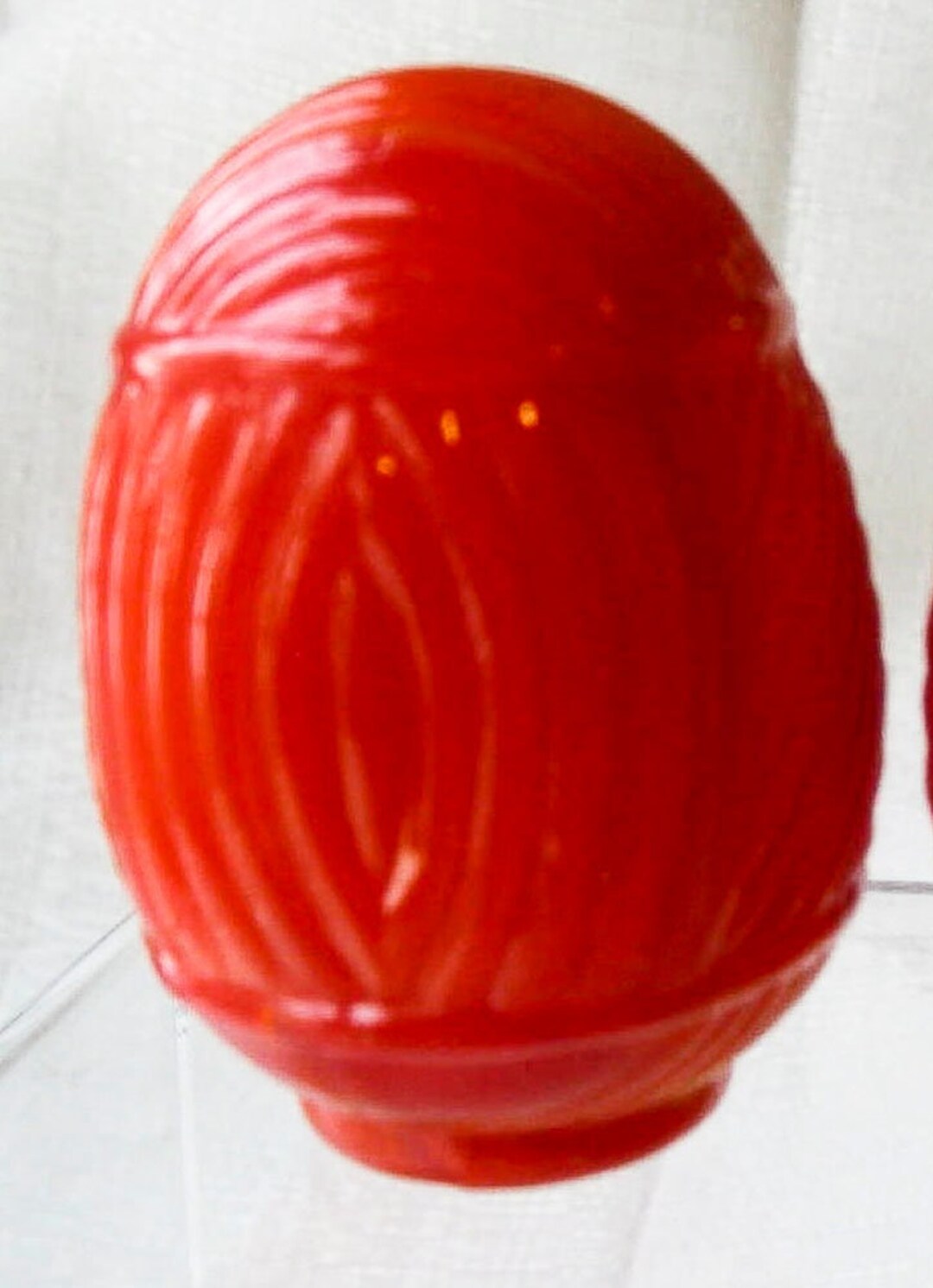 A Classic Glass Bird Cage Feeder in Orange Agate Sold Each, as a Single