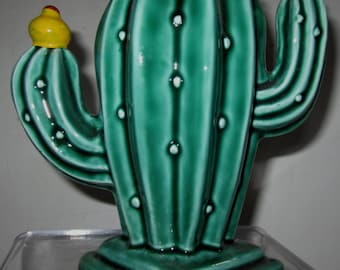 Vintage Cactus Ceramic Green Vase or Drink Tumbler by Sarsaparilla - Item 341