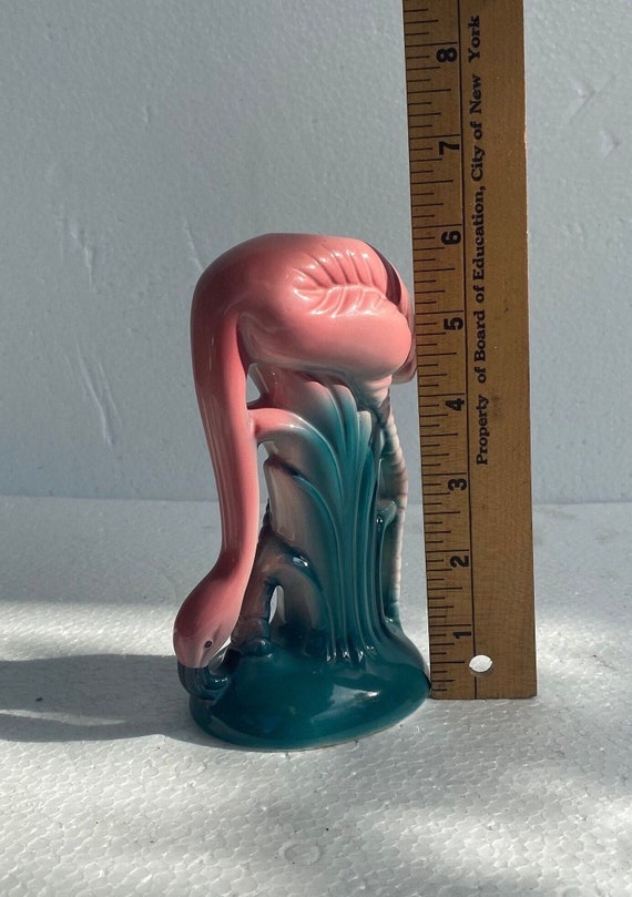 A Vintage Ceramic 1950s colored Flamingo Vase, 6 Inches Tall - Style #974V