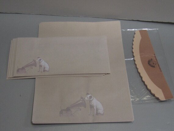 Nipper Victor Edison Dog and Phonograph package of stationary NOS new old stock Style 762