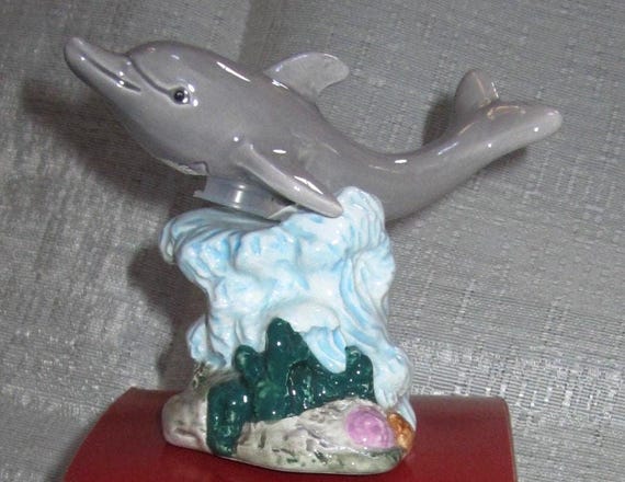 A Vintage Ceramic Dolphin on a Wave Salt and Pepper Shakers ~ Style #352