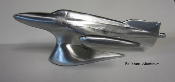 1950s Metal Old's Rocket 6-1/2" Long auto car motorcycle hood ornament,  mascot, Topper,  available in assorted finishes and made in the USA
