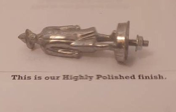 Topper Fireman Firefighter only 4 inches tall and in assorted finishes Hood Ornament classic vintage all metal~ USA