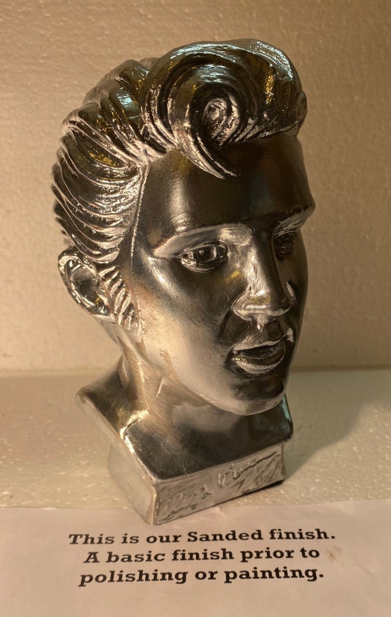 Vintage Elvis Presley,the King of Rock and Roll 6-3/4 Inch Tall. Metal Head- bust, in Several Finishes NOS New Old Stock USA 