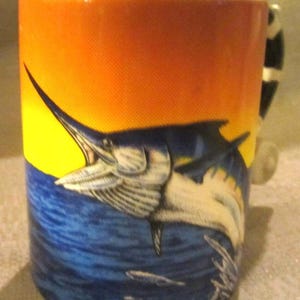 Our Vintage Blue Marlin Ocean Fishing Ceramic Coffee or Tea